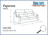 PAPAVERO Sofa 3n2 TKANINA